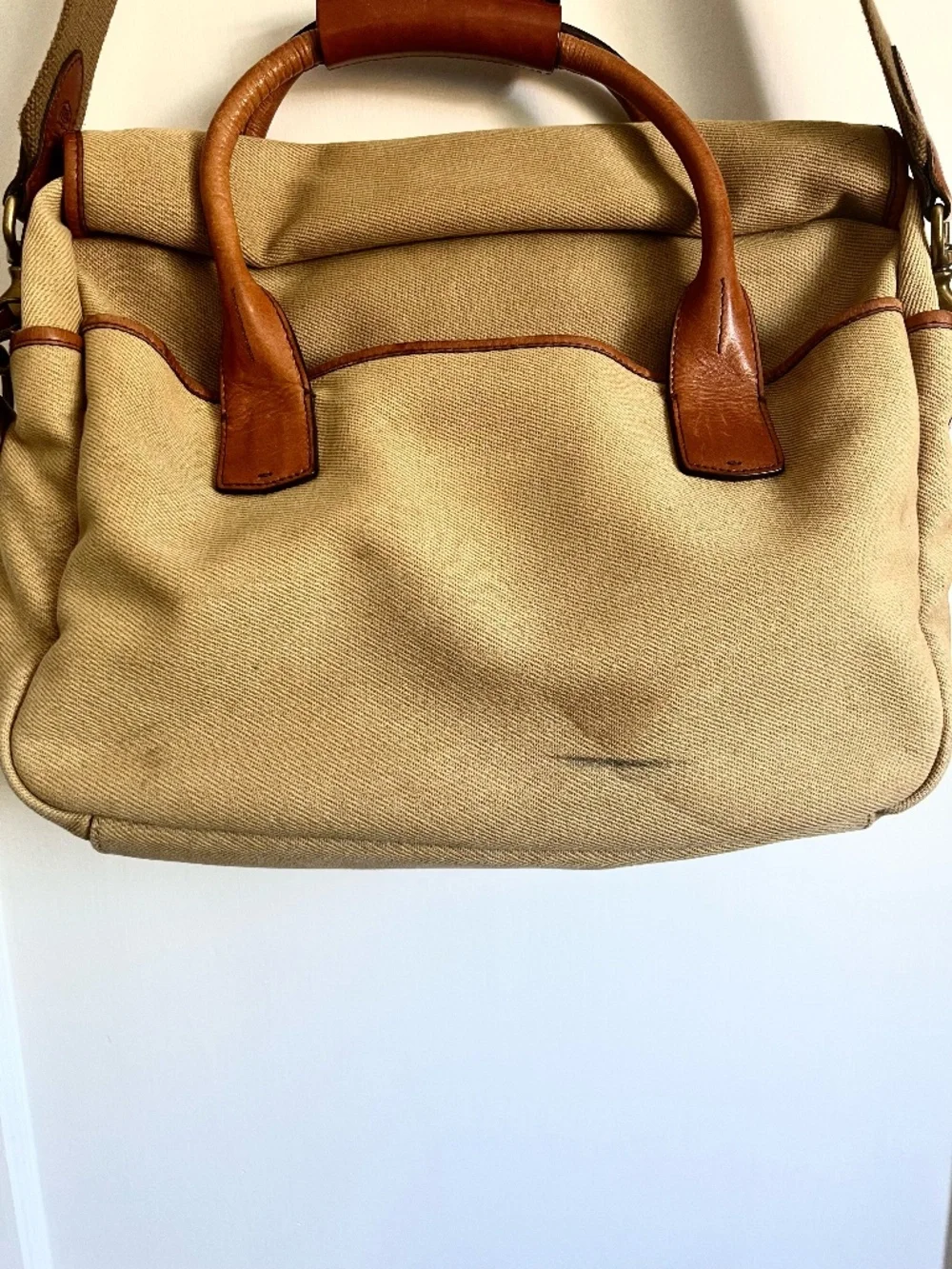 Vintage Polo Ralph Lauren Canvas Leather Weekender Travel Bag